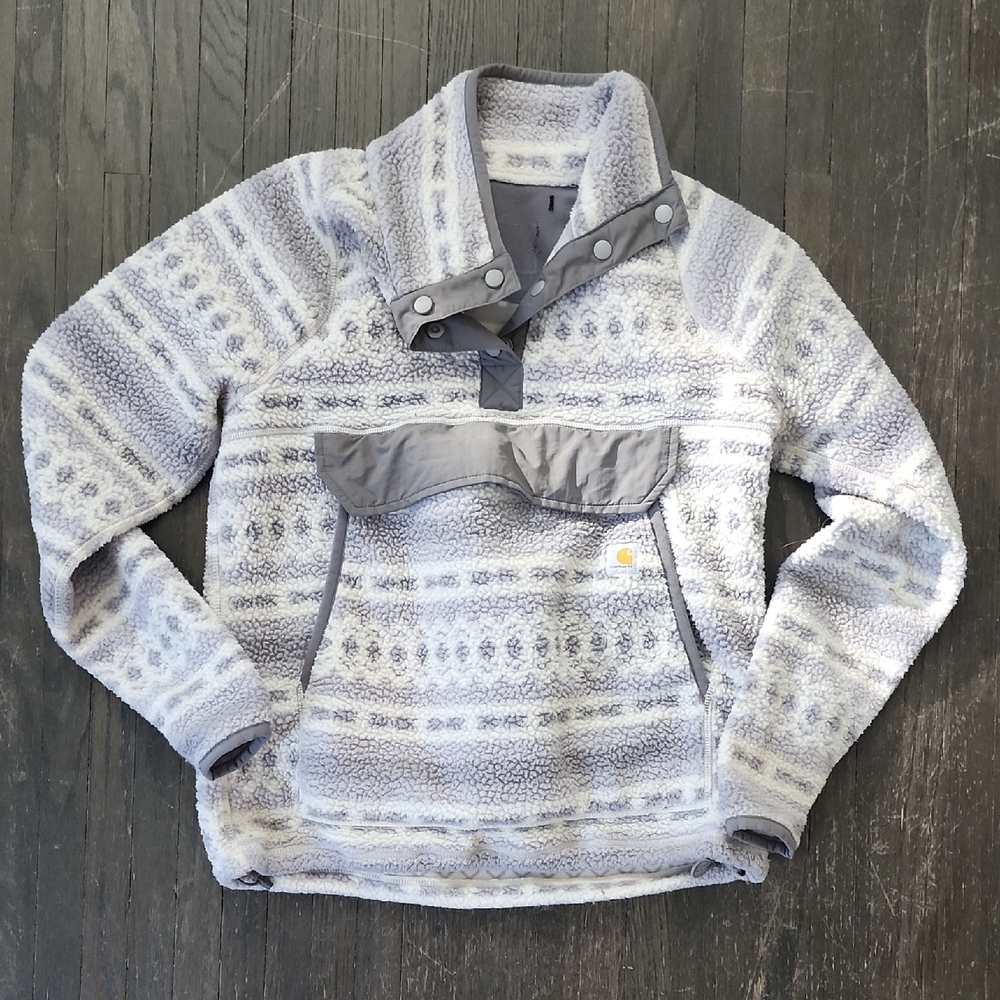 Carhartt Gray Patterned Fleece Pullover